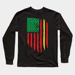 Juneteenth, Black History, Freedom Day, USA Flag, African Colors Long Sleeve T-Shirt